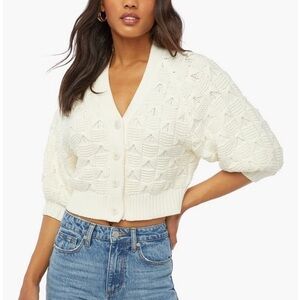 Women's Cream Knit Cardigan Sweater